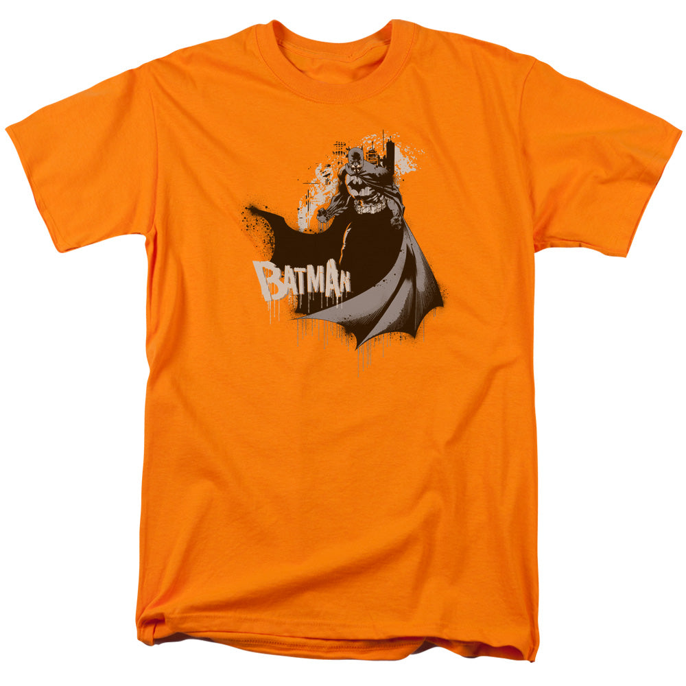 AN OFFCIALLY LICENSED BATMAN THE DRIP KNIGHT MEN'S REGULAR FIT T-SHIRT ORANGE