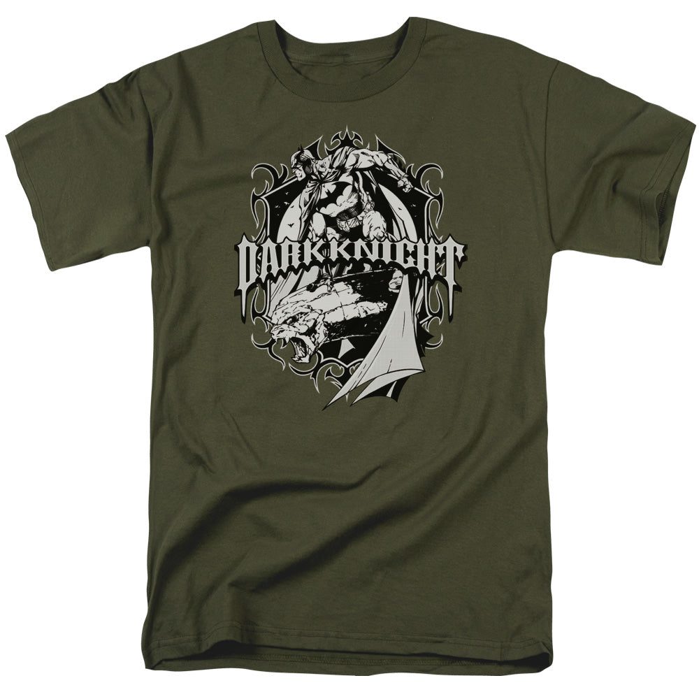 AN OFFCIALLY LICENSED BATMAN READY TO STRIKE MEN'S REGULAR FIT T-SHIRT MILITARY GREEN