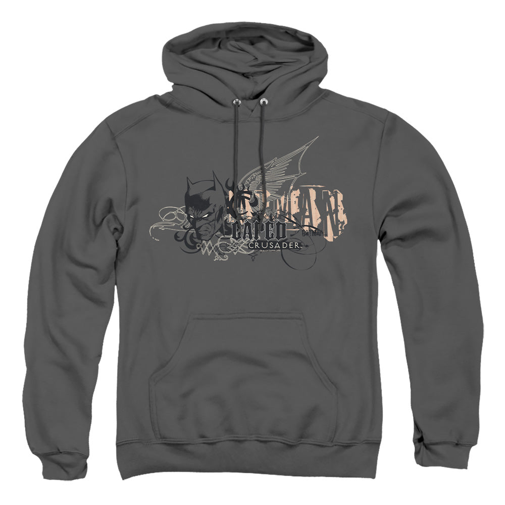 AN OFFCIALLY LICENSED BATMAN URBAN CRUSADER ADULT UNISEX PULLOVER HOODIE CHARCOAL