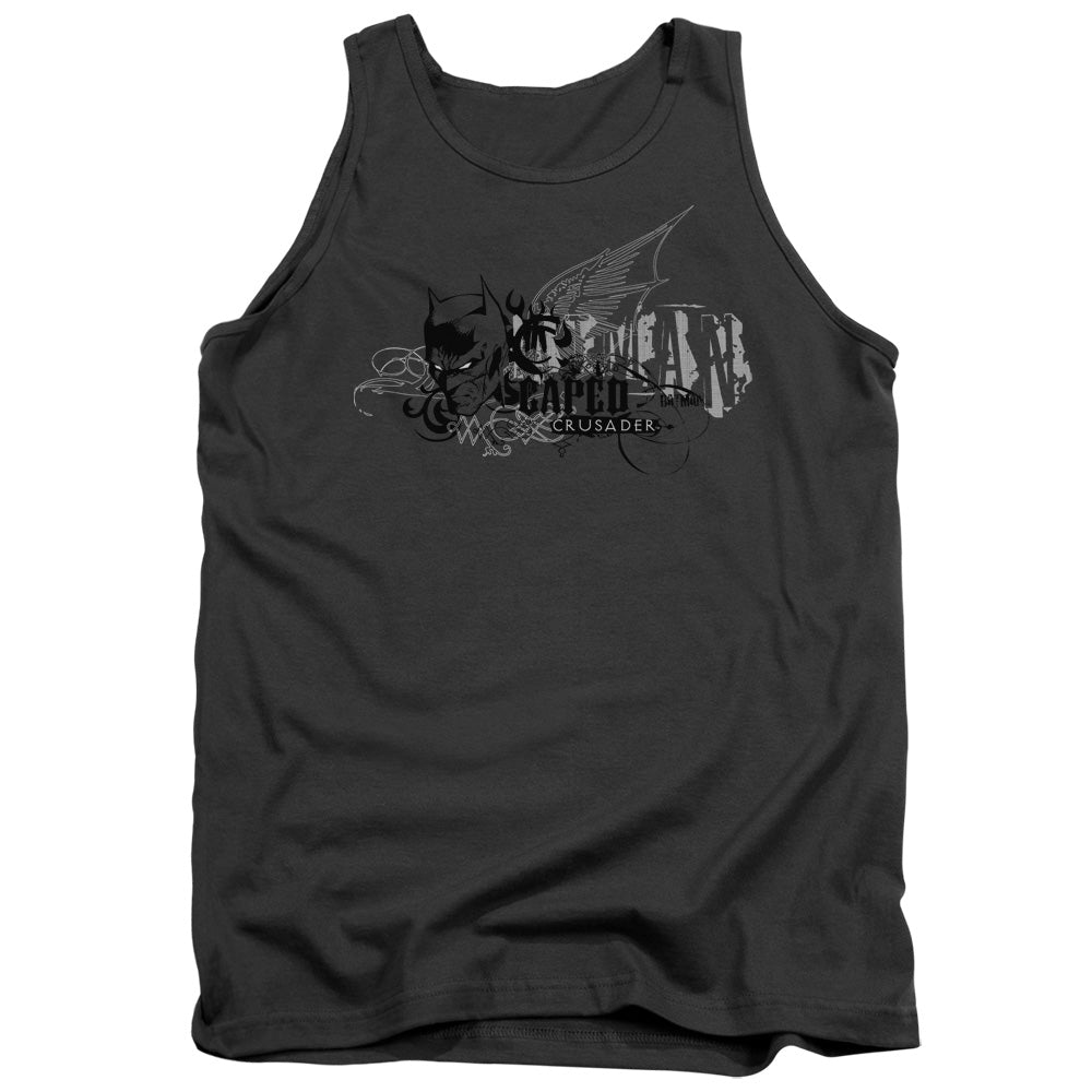AN OFFCIALLY LICENSED BATMAN URBAN CRUSADER ADULT UNISEX TANK TOP CHARCOAL