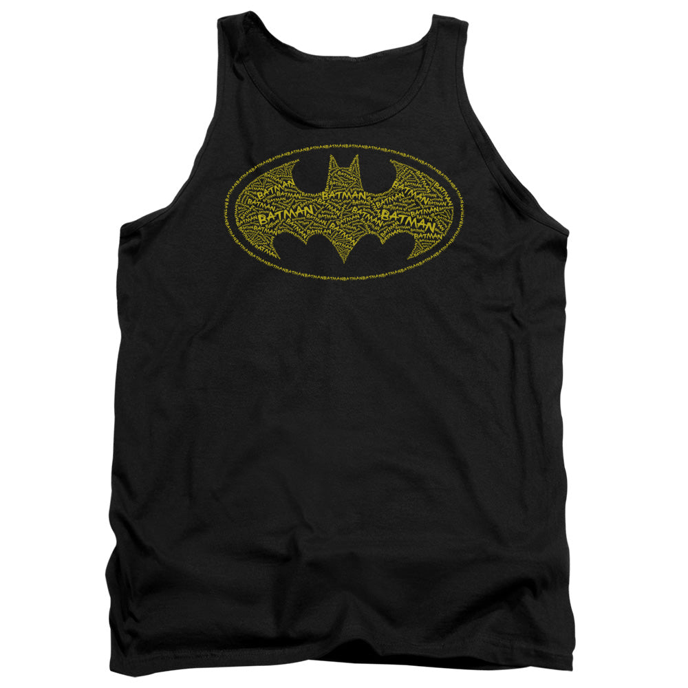 AN OFFCIALLY LICENSED BATMAN TYPE LOGO ADULT UNISEX TANK TOP BLACK
