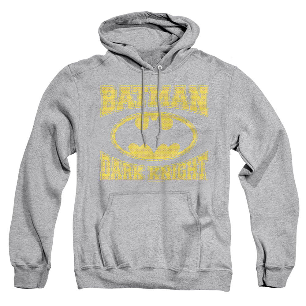 AN OFFCIALLY LICENSED BATMAN DARK KNIGHT JERSEY ADULT UNISEX PULLOVER HOODIE ATHLETIC HEATHER