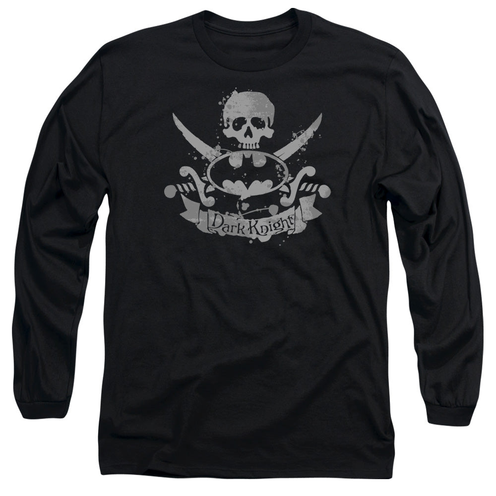 AN OFFCIALLY LICENSED BATMAN DARK PIRATE MEN'S LONG SLEEVE T-SHIRT BLACK