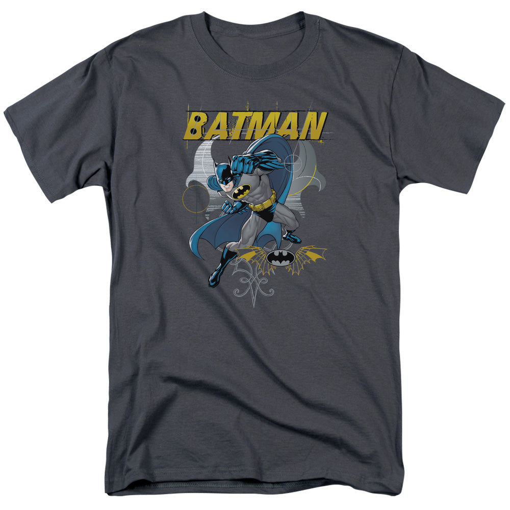 AN OFFCIALLY LICENSED BATMAN URBAN GOTHIC MEN'S REGULAR FIT T-SHIRT CHARCOAL