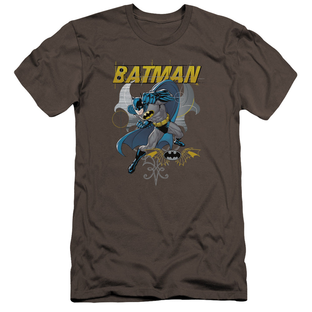 AN OFFCIALLY LICENSED BATMAN URBAN GOTHIC MEN'S PREMIUM SLIM FIT T-SHIRT CHARCOAL