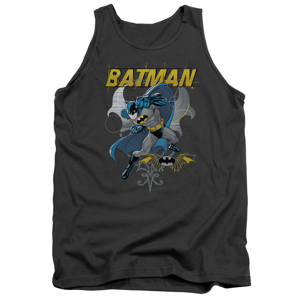 AN OFFCIALLY LICENSED BATMAN URBAN GOTHIC ADULT UNISEX TANK TOP CHARCOAL
