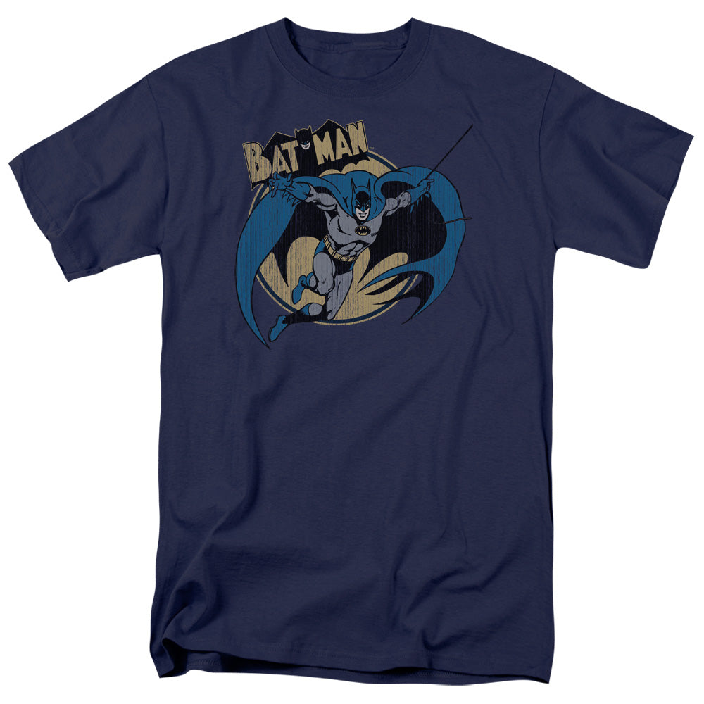 AN OFFCIALLY LICENSED BATMAN THROUGH THE NIGHT MEN'S REGULAR FIT T-SHIRT NAVY