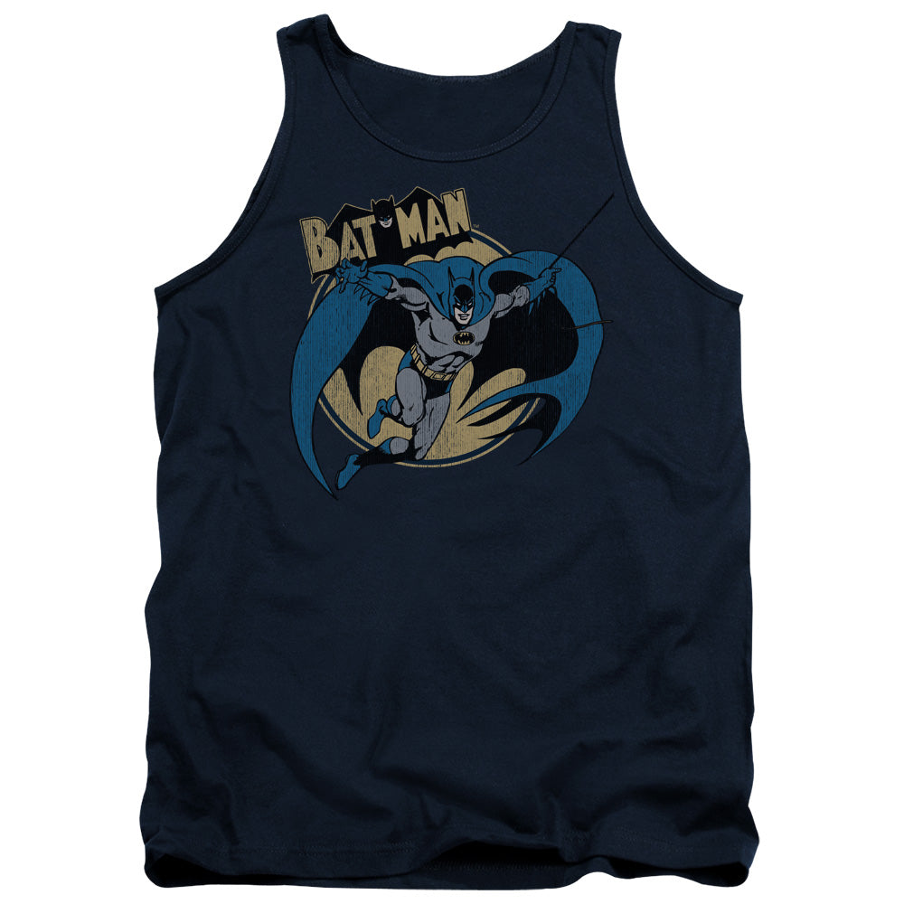 AN OFFCIALLY LICENSED BATMAN THROUGH THE NIGHT ADULT UNISEX TANK TOP NAVY