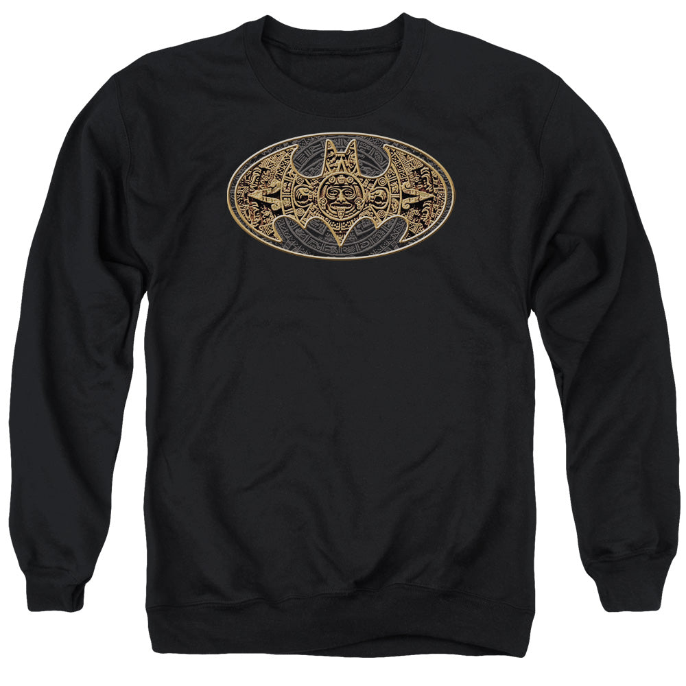 AN OFFCIALLY LICENSED BATMAN AZTEC BAT LOGO ADULT UNISEX CREWNECK SWEATSHIRT BLACK