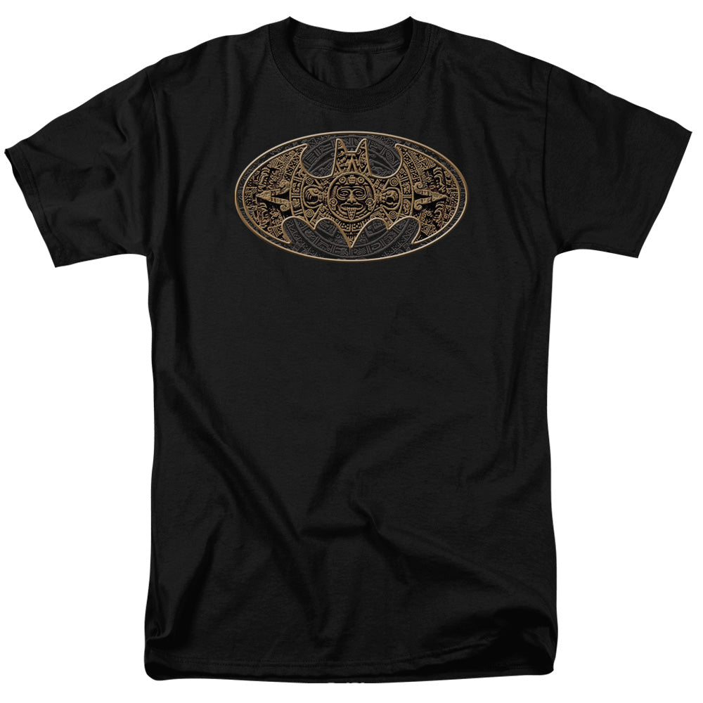 AN OFFCIALLY LICENSED BATMAN AZTEC BAT LOGO MEN'S REGULAR FIT T-SHIRT BLACK