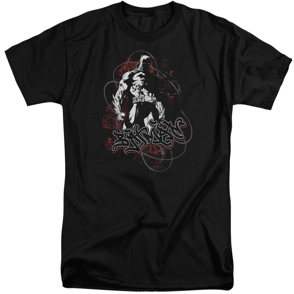 AN OFFCIALLY LICENSED BATMAN URBAN GOTHAM MEN'S TALL FIT T-SHIRT BLACK