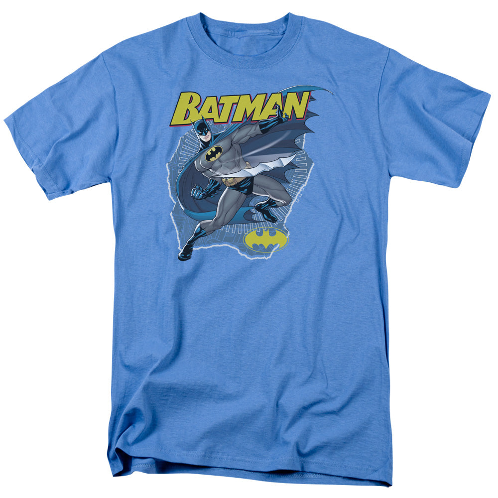 AN OFFCIALLY LICENSED BATMAN TASTE THE METAL MEN'S REGULAR FIT T-SHIRT CAROLINA BLUE