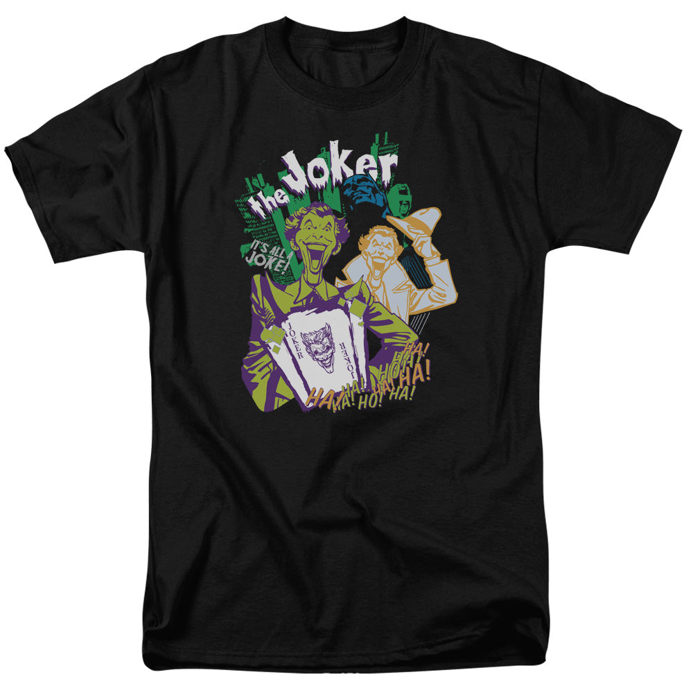 AN OFFCIALLY LICENSED BATMAN ITS ALL A JOKE MEN'S REGULAR FIT T-SHIRT BLACK