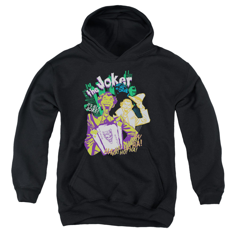 AN OFFCIALLY LICENSED BATMAN ITS ALL A JOKE YOUTH HOODIE BLACK