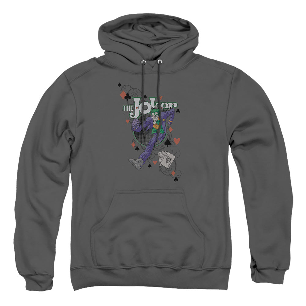 AN OFFCIALLY LICENSED BATMAN ALWAYS A JOKER ADULT UNISEX PULLOVER HOODIE CHARCOAL