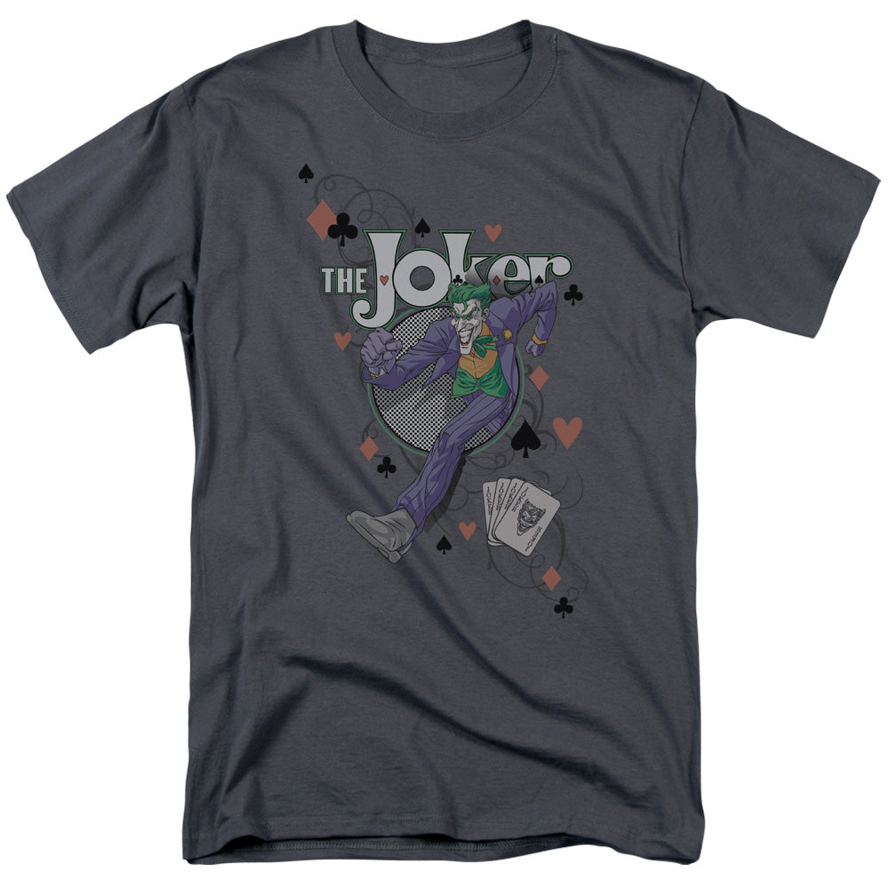AN OFFCIALLY LICENSED BATMAN ALWAYS A JOKER MEN'S REGULAR FIT T-SHIRT CHARCOAL