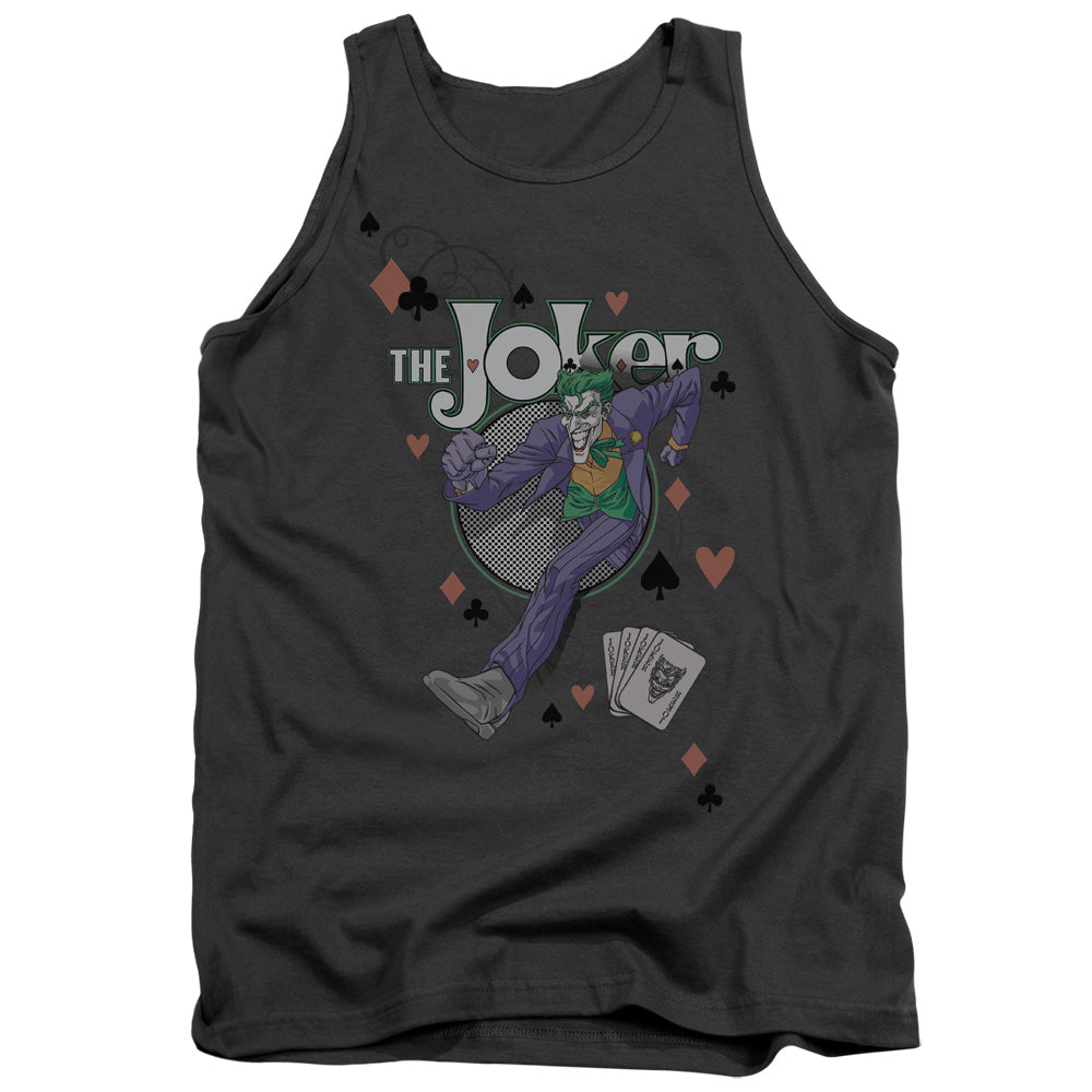 AN OFFCIALLY LICENSED BATMAN ALWAYS A JOKER ADULT UNISEX TANK TOP CHARCOAL