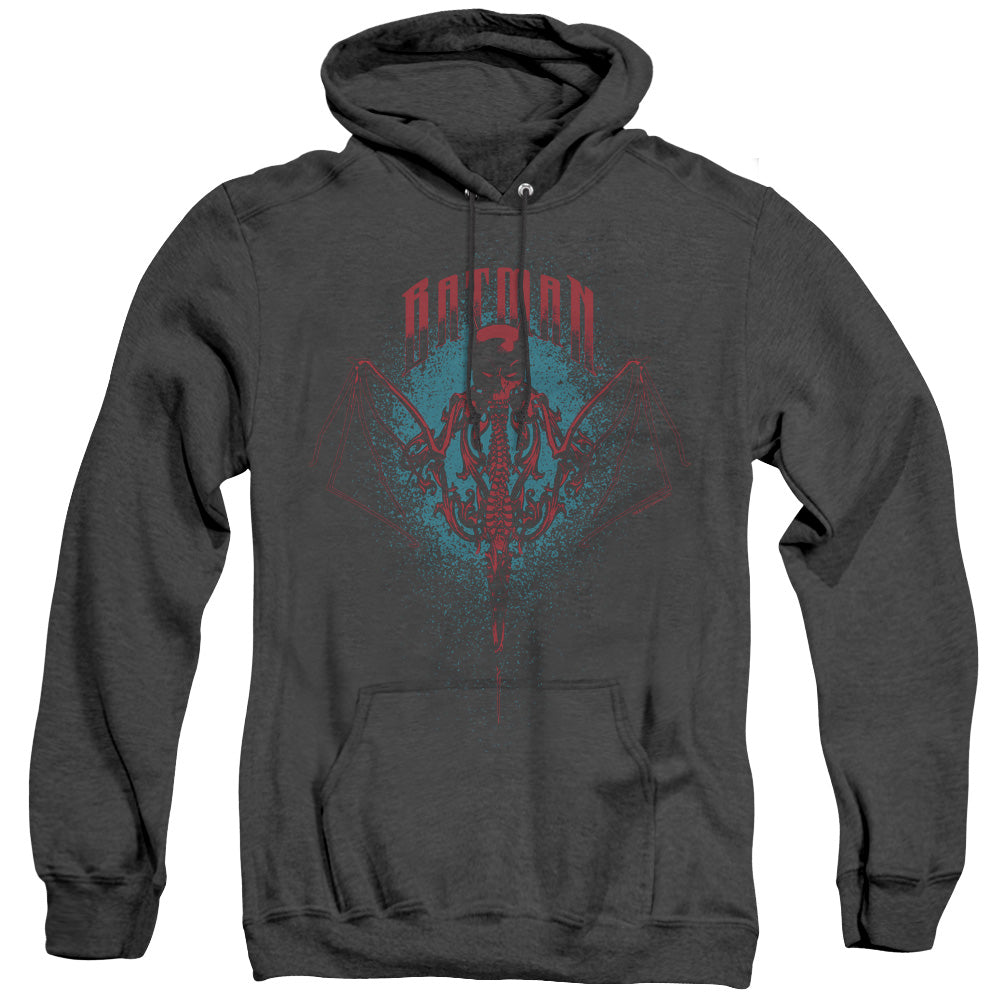 AN OFFCIALLY LICENSED BATMAN CARPE NOCTURN ADULT UNISEX HEATHER PULLOVER HOODIE BLACK
