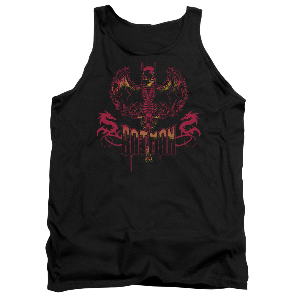 AN OFFCIALLY LICENSED BATMAN HEART OF FIRE ADULT UNISEX TANK TOP BLACK