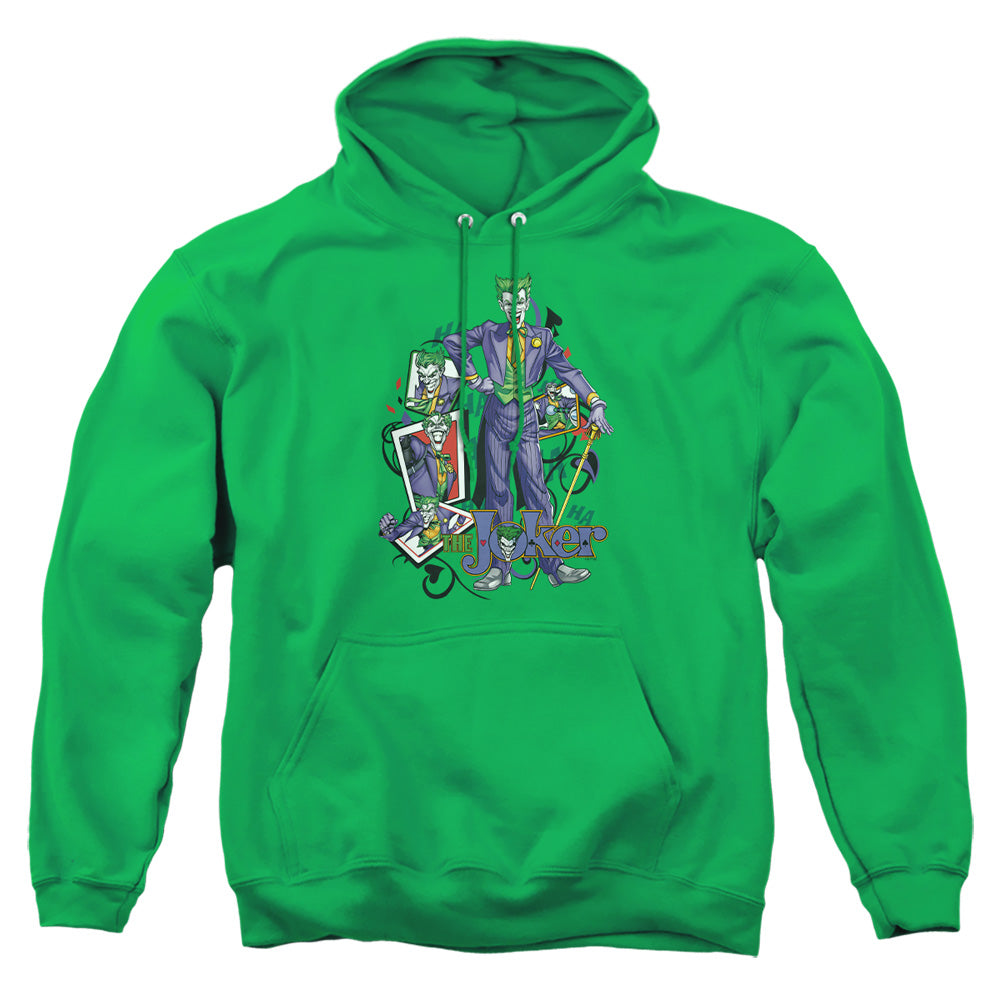 AN OFFCIALLY LICENSED BATMAN WILD CARDS ADULT UNISEX PULLOVER HOODIE KELLY GREEN