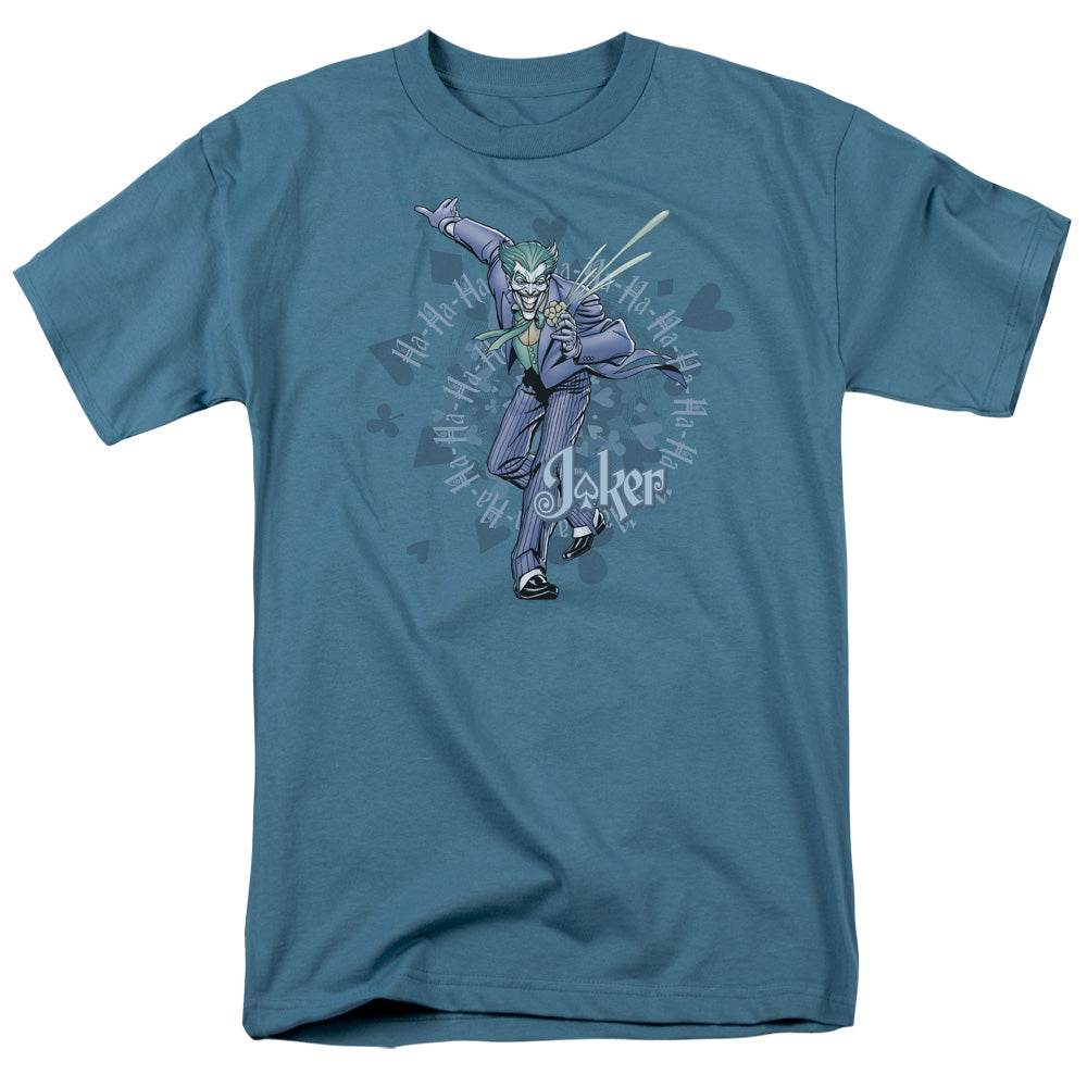 AN OFFCIALLY LICENSED BATMAN ACID SPIRAL MEN'S REGULAR FIT T-SHIRT SLATE