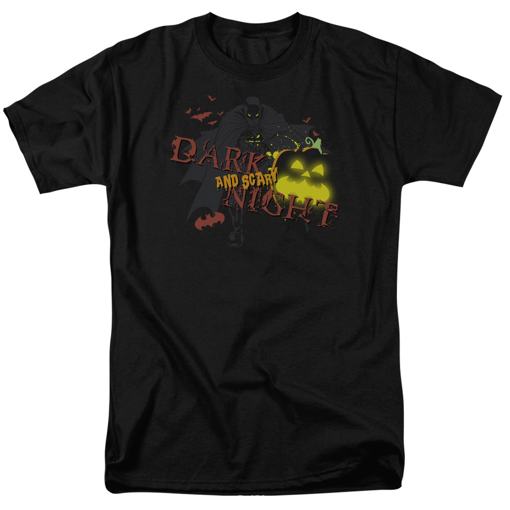 AN OFFCIALLY LICENSED BATMAN DARK AND SCARY NIGHT MEN'S REGULAR FIT T-SHIRT BLACK