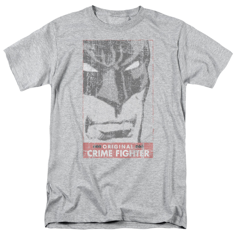 AN OFFCIALLY LICENSED BATMAN ORGINAL CRIME FIGHTER MEN'S REGULAR FIT T-SHIRT ATHLETIC HEATHER