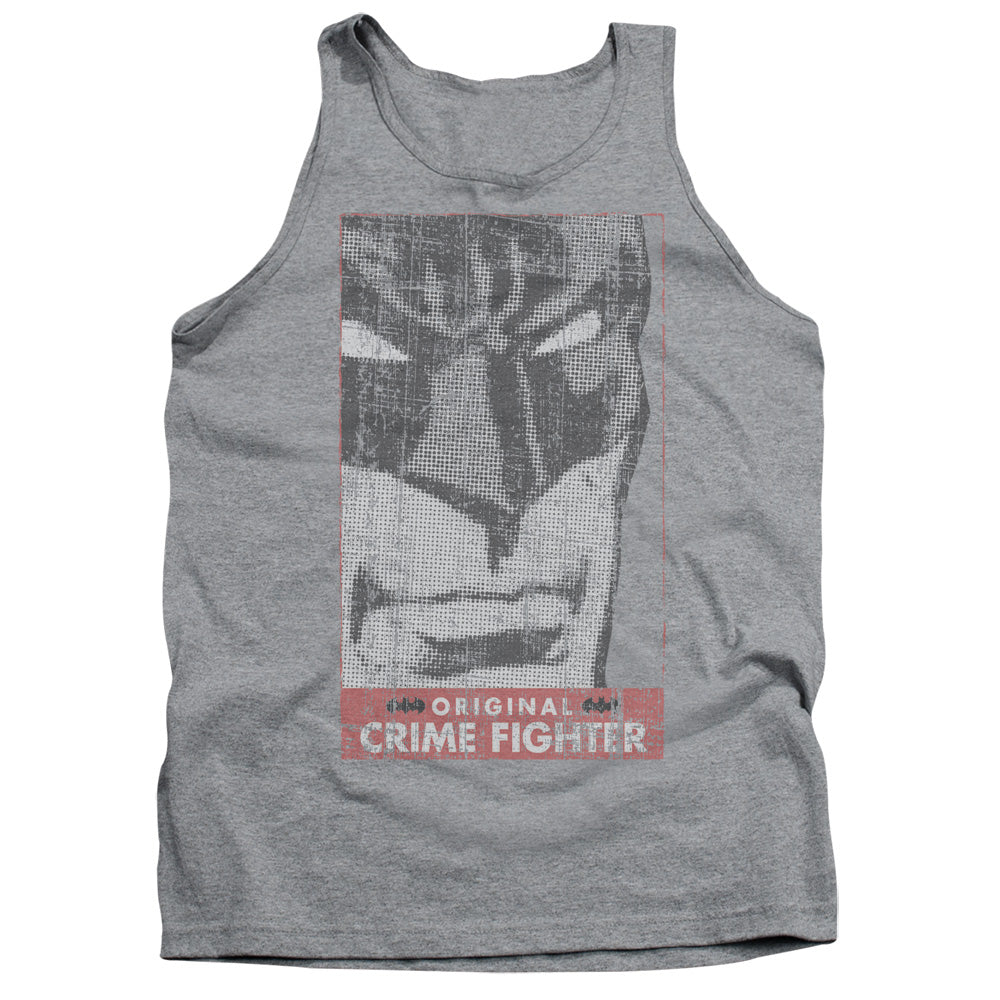 AN OFFCIALLY LICENSED BATMAN ORGINAL CRIME FIGHTER ADULT UNISEX TANK TOP ATHLETIC HEATHER