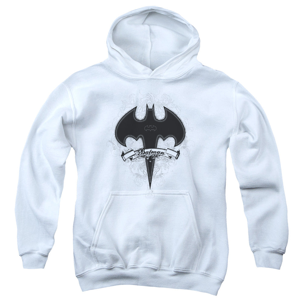 AN OFFCIALLY LICENSED BATMAN GOTHIC GOTHAM YOUTH HOODIE WHITE