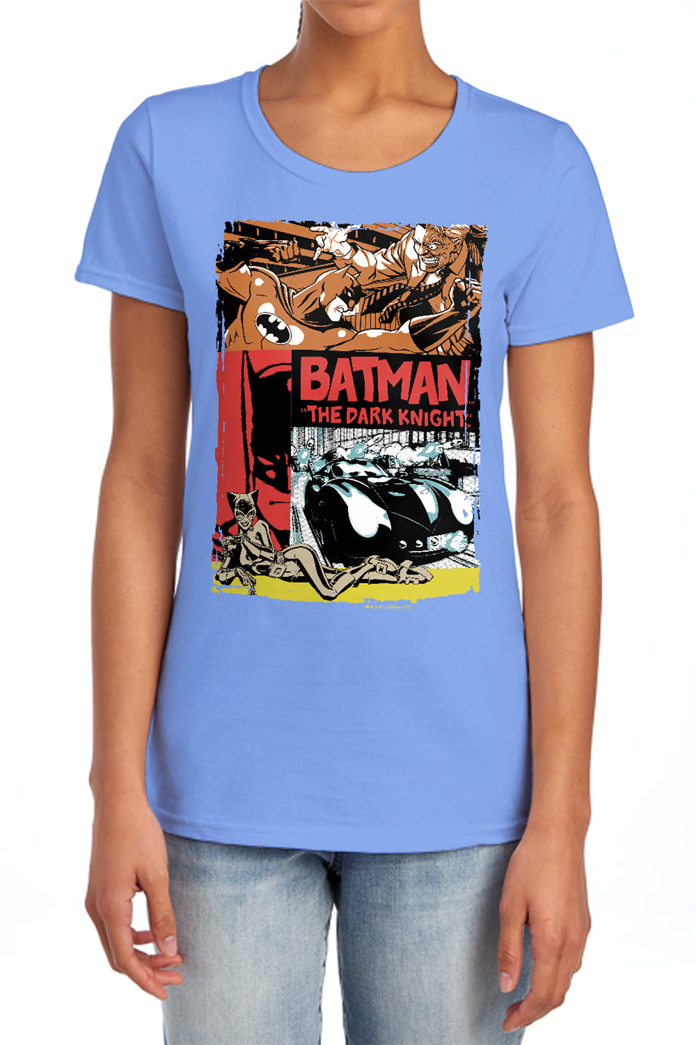 AN OFFCIALLY LICENSED BATMAN OLD MOVIE POSTER WOMEN'S REGULAR FIT T-SHIRT CHARCOAL