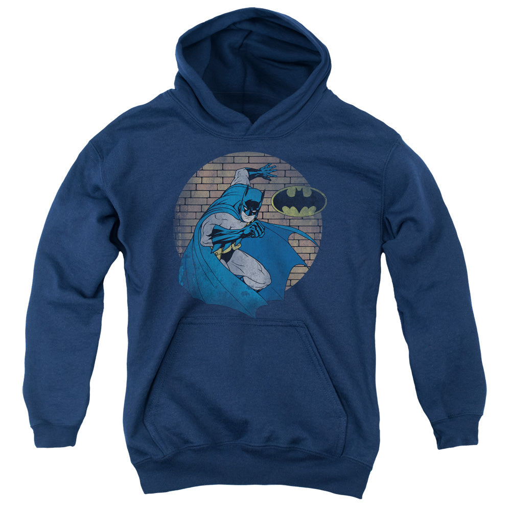 AN OFFCIALLY LICENSED BATMAN IN THE SPOTLIGHT YOUTH HOODIE NAVY