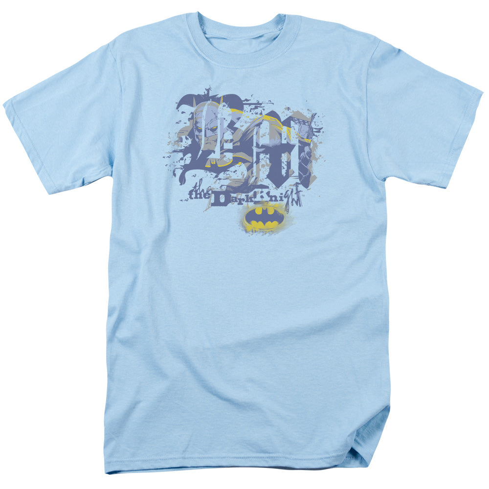 AN OFFCIALLY LICENSED BATMAN HE SEES ALL MEN'S REGULAR FIT T-SHIRT LIGHT BLUE