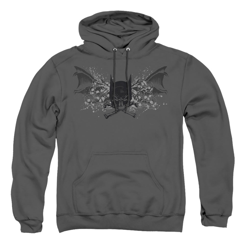 AN OFFCIALLY LICENSED BATMAN ILL OMEN ADULT UNISEX PULLOVER HOODIE CHARCOAL