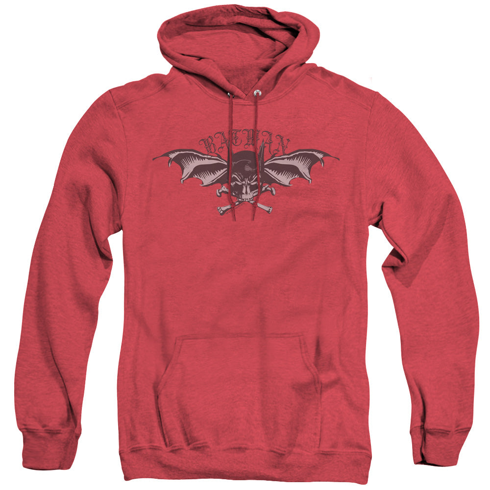 AN OFFCIALLY LICENSED BATMAN WINGS OF WRATH ADULT UNISEX HEATHER PULLOVER HOODIE RED