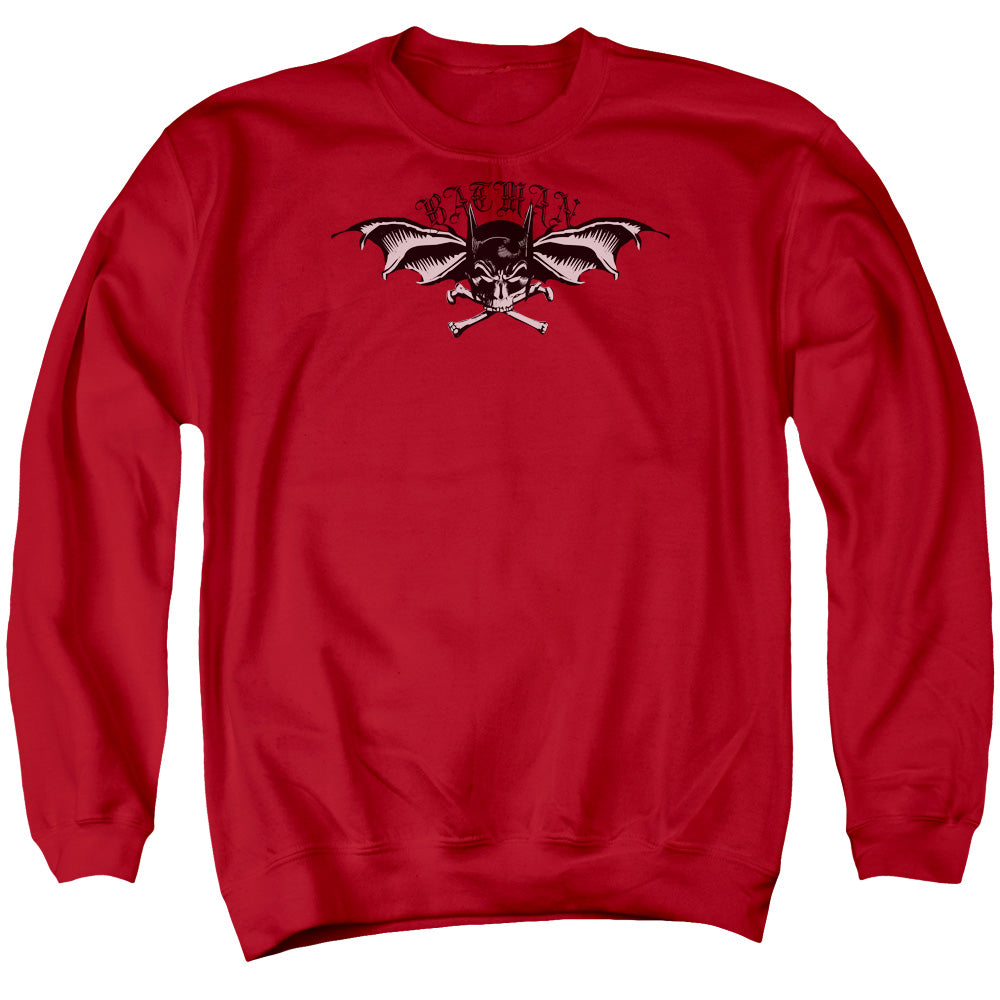 AN OFFCIALLY LICENSED BATMAN WINGS OF WRATH ADULT UNISEX CREWNECK SWEATSHIRT RED