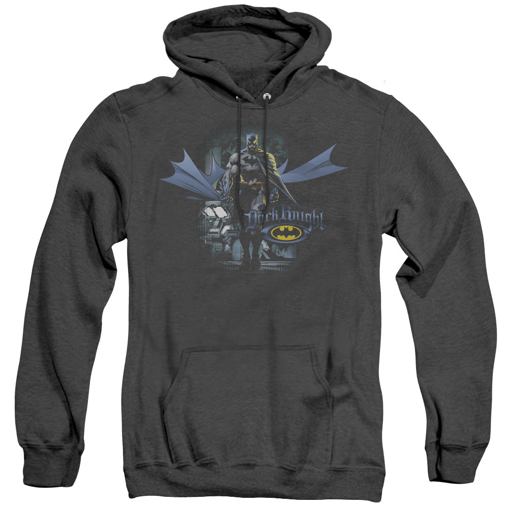 AN OFFCIALLY LICENSED BATMAN FROM THE DEPTHS ADULT UNISEX HEATHER PULLOVER HOODIE BLACK