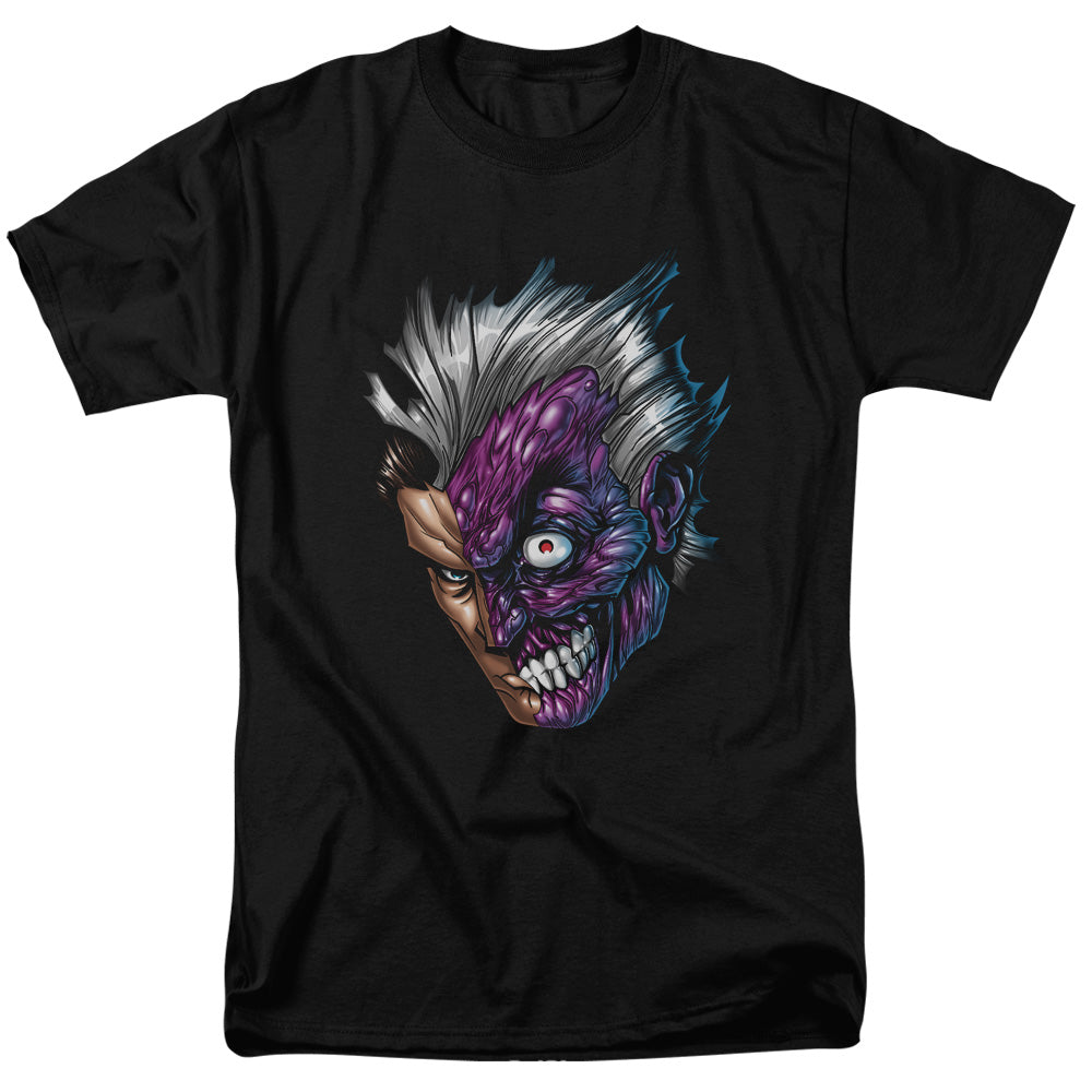 AN OFFCIALLY LICENSED BATMAN JUST FACE MEN'S REGULAR FIT T-SHIRT BLACK