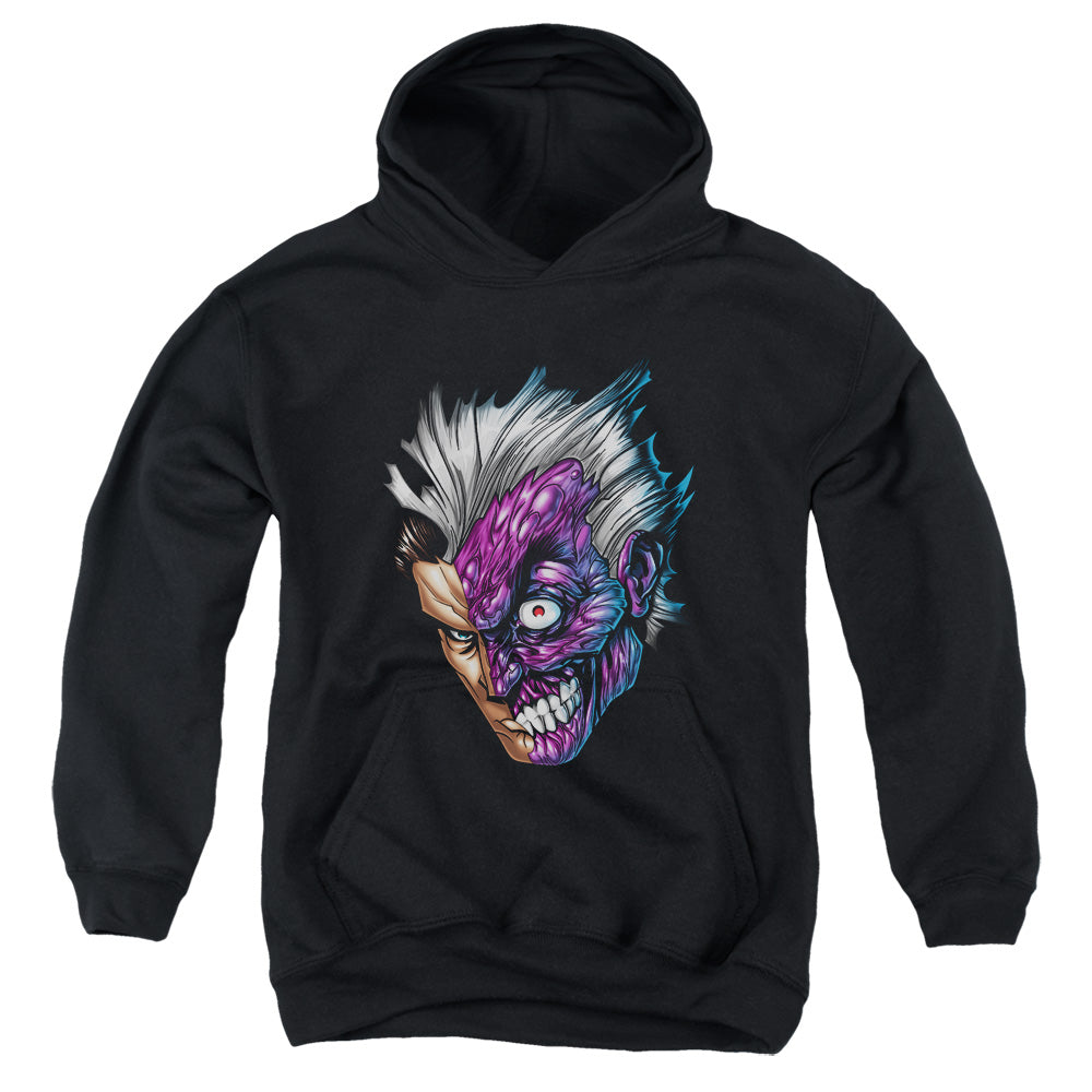 AN OFFCIALLY LICENSED BATMAN JUST FACE YOUTH HOODIE BLACK