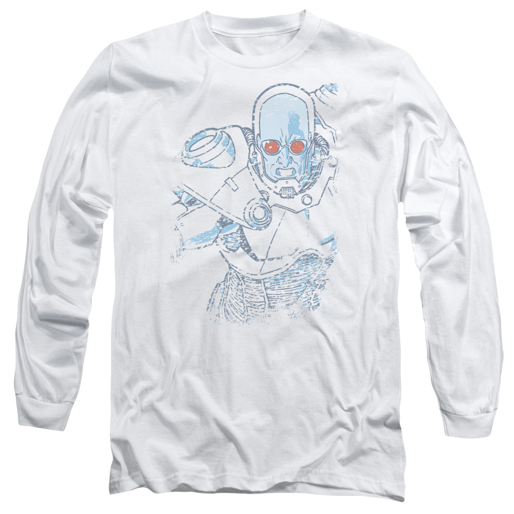 AN OFFCIALLY LICENSED BATMAN SNOWBLIND FREEZE MEN'S LONG SLEEVE T-SHIRT WHITE