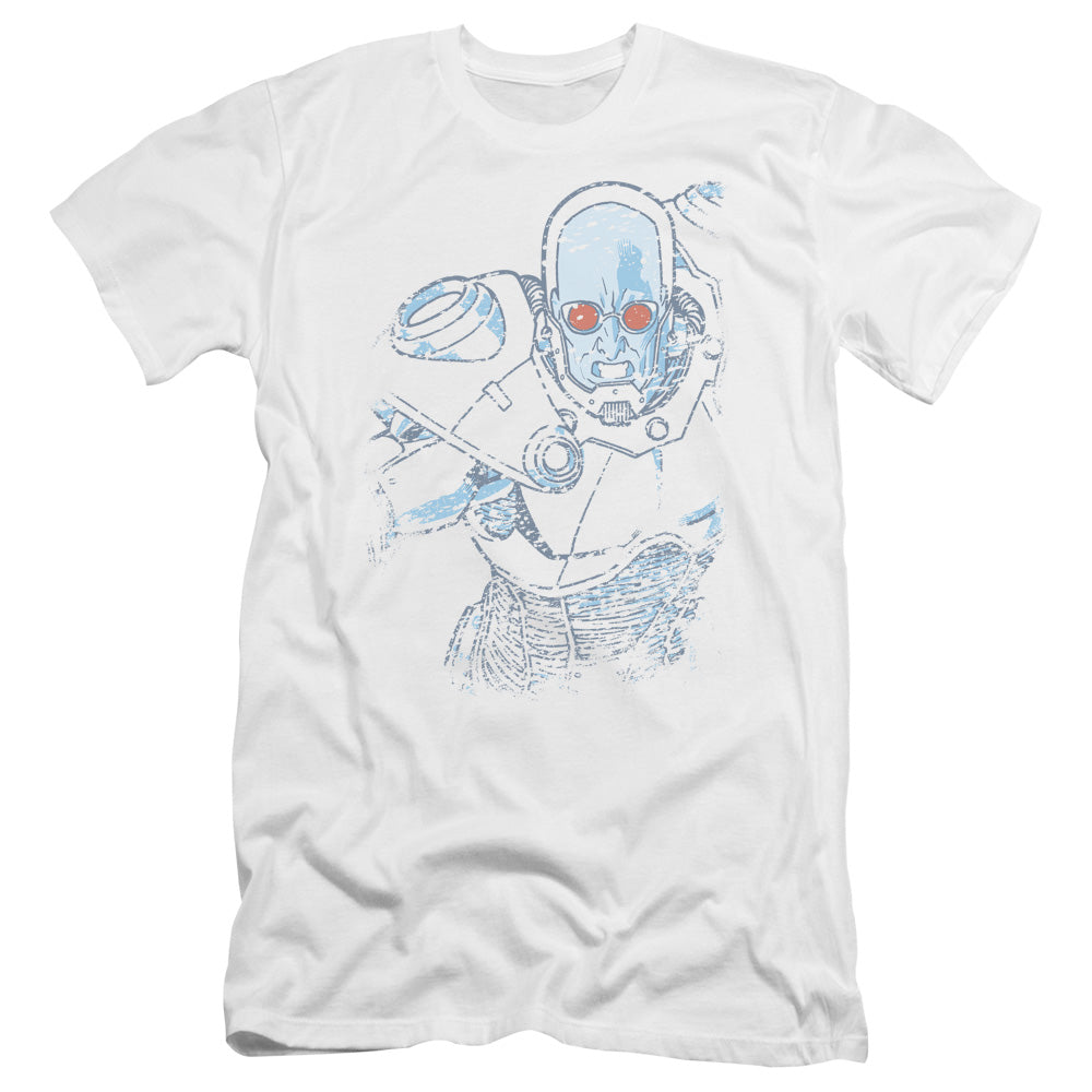 AN OFFCIALLY LICENSED BATMAN SNOWBLIND FREEZE MEN'S PREMIUM SLIM FIT T-SHIRT WHITE