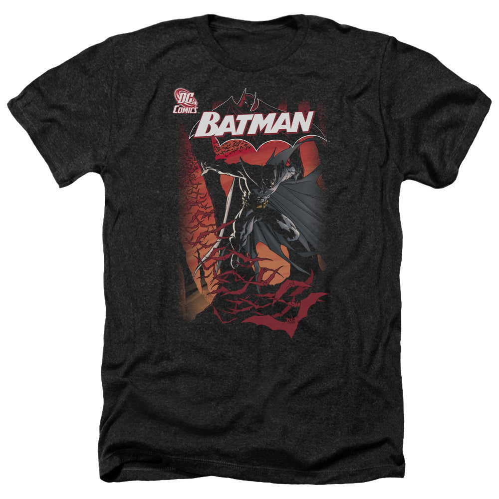 AN OFFCIALLY LICENSED BATMAN #655 COVER MEN'S HEATHER T-SHIRT CHARCOAL