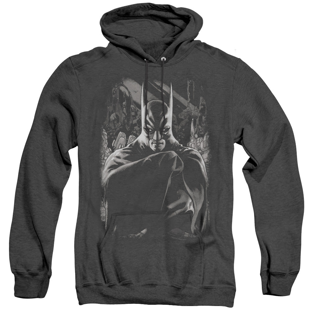 AN OFFCIALLY LICENSED BATMAN DETECTIVE 821 COVER ADULT UNISEX HEATHER PULLOVER HOODIE BLACK