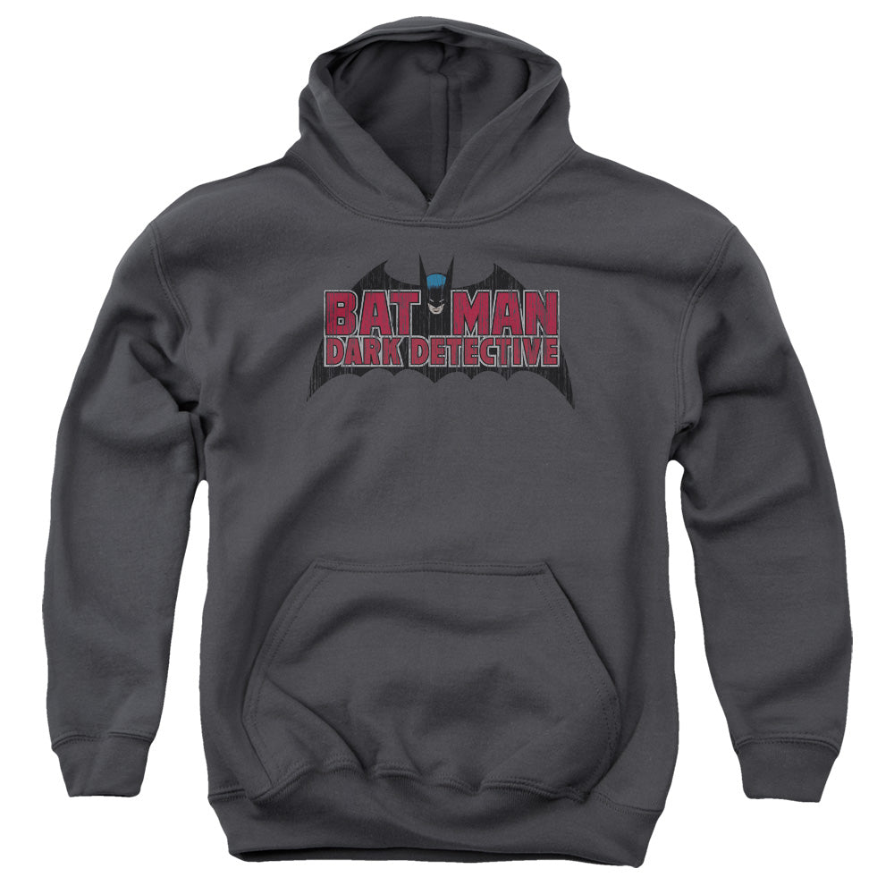 AN OFFCIALLY LICENSED BATMAN DARK DETECTIVE YOUTH HOODIE CHARCOAL