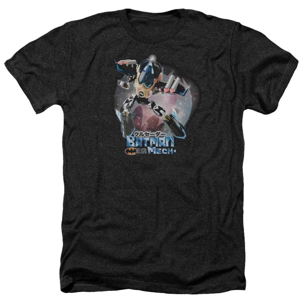 AN OFFCIALLY LICENSED BATMAN BATMAN MECH MEN'S HEATHER T-SHIRT CHARCOAL