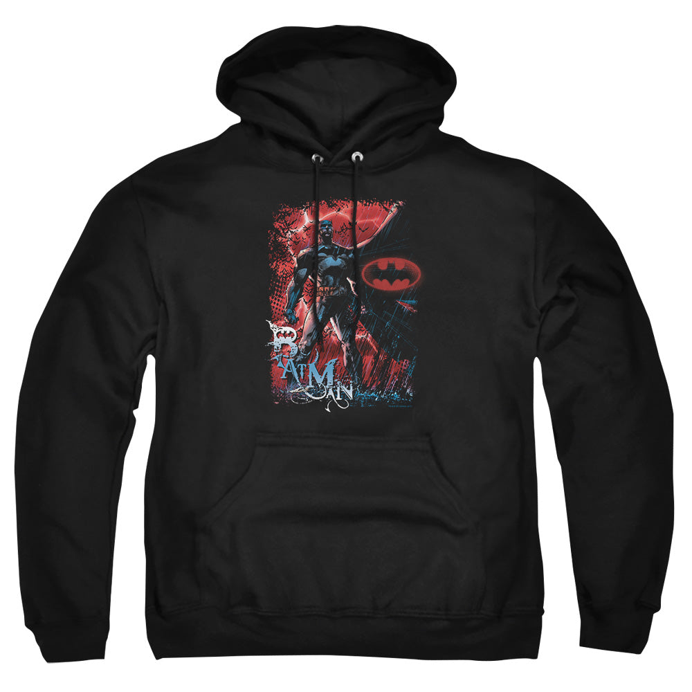 AN OFFCIALLY LICENSED BATMAN GOTHAM REIGN ADULT UNISEX PULLOVER HOODIE BLACK