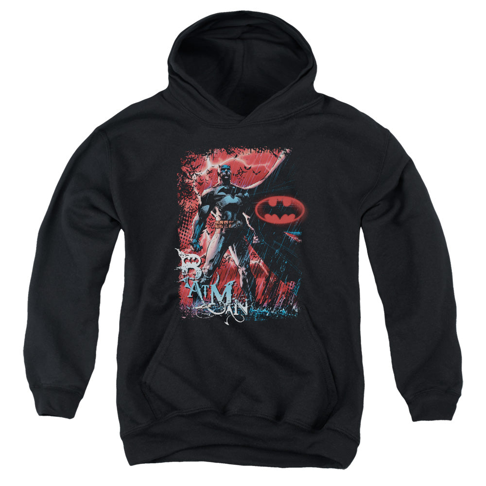 AN OFFCIALLY LICENSED BATMAN GOTHAM REIGN YOUTH HOODIE BLACK
