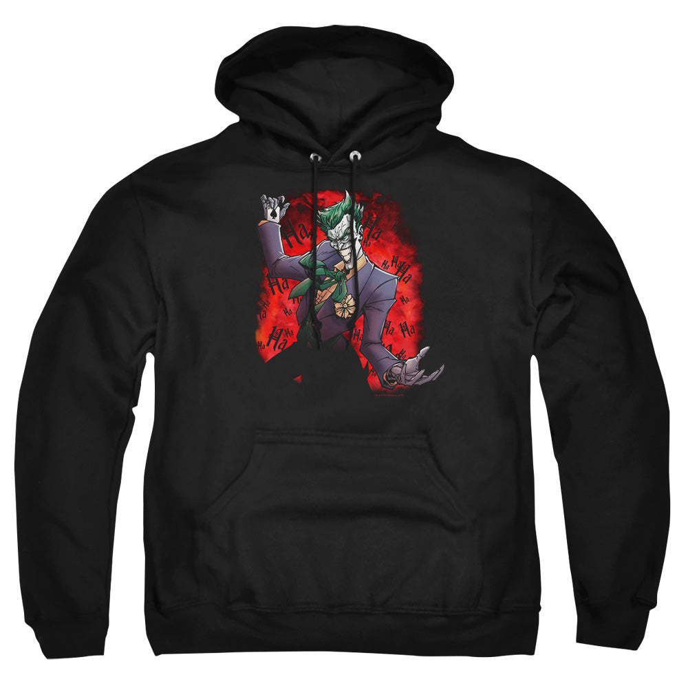 AN OFFCIALLY LICENSED BATMAN JOKERS AVE ADULT UNISEX PULLOVER HOODIE BLACK