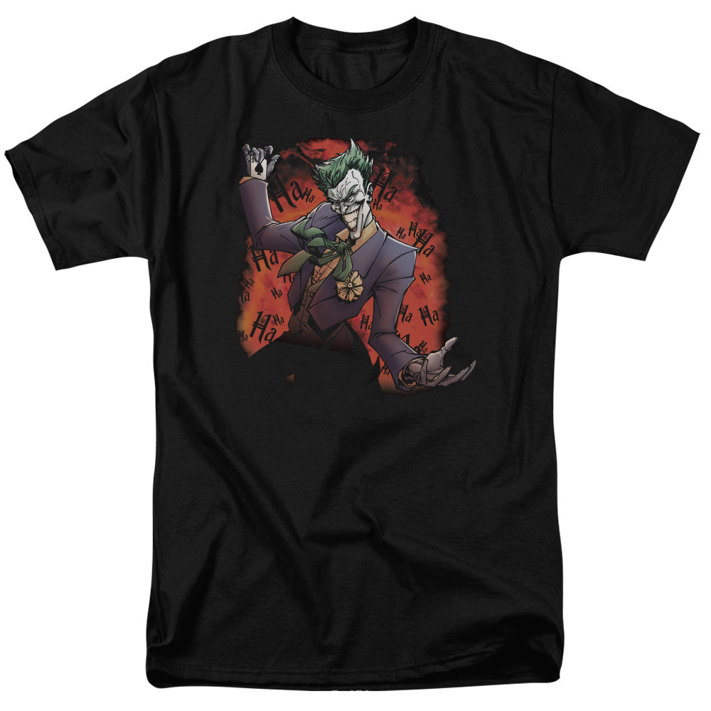 AN OFFCIALLY LICENSED BATMAN JOKERS AVE MEN'S REGULAR FIT T-SHIRT BLACK