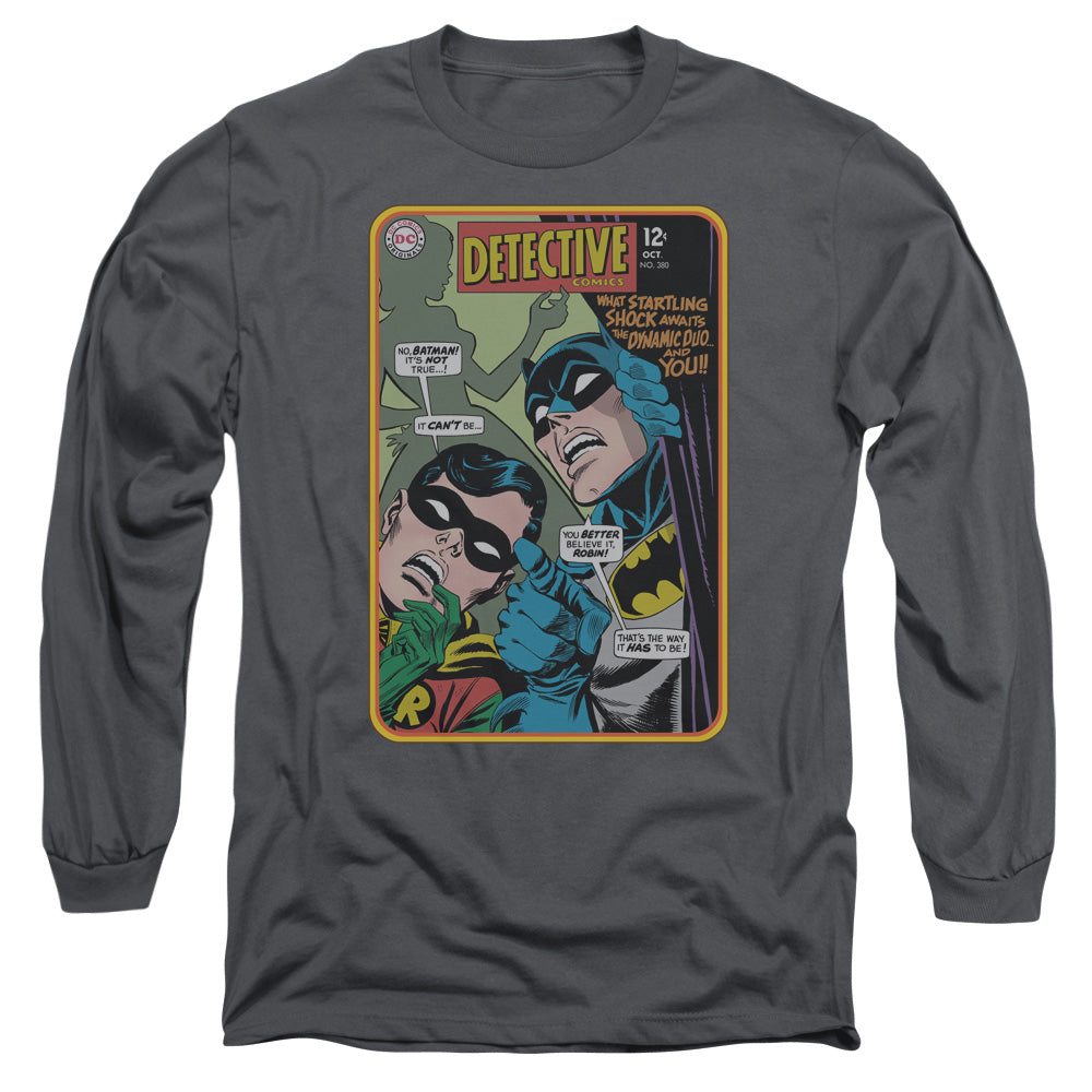 AN OFFCIALLY LICENSED BATMAN DETECTIVE #380 MEN'S LONG SLEEVE T-SHIRT CHARCOAL