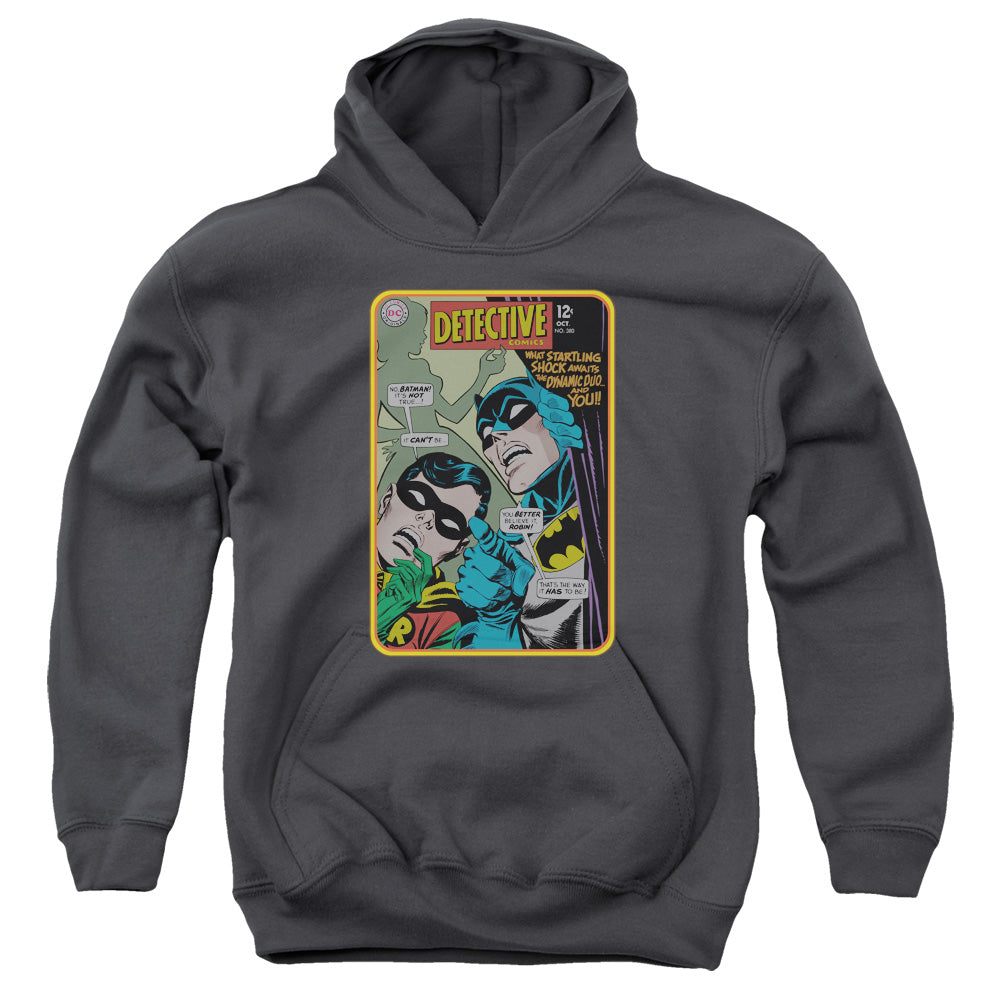 AN OFFCIALLY LICENSED BATMAN DETECTIVE #380 YOUTH HOODIE CHARCOAL
